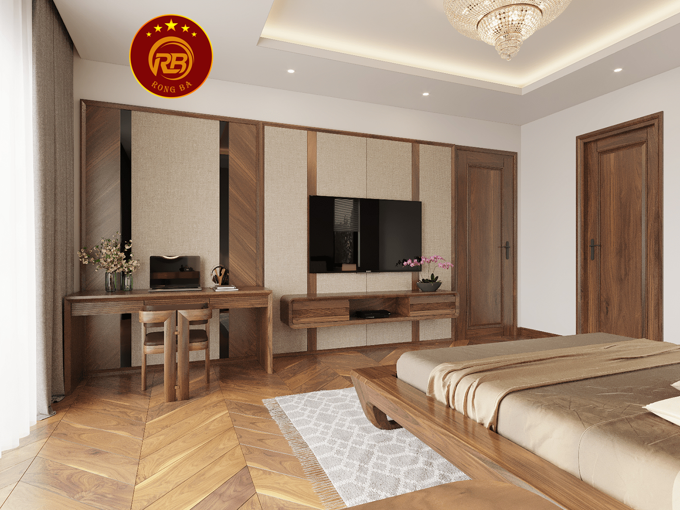 Thi công nội thất gỗ óc chó tại cần thơ cao cấp 5