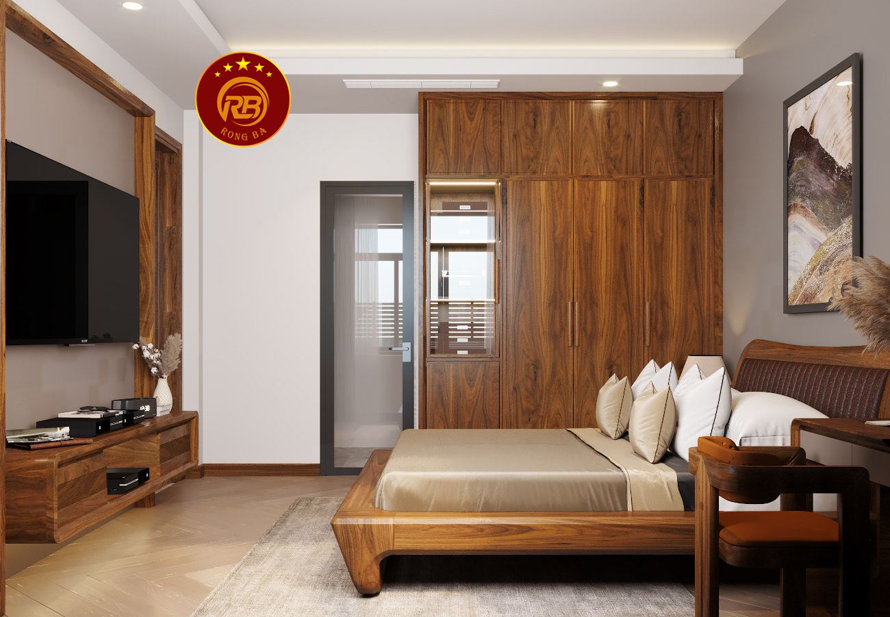 Thi công nội thất gỗ óc chó tại cao bằng hiện đại 2