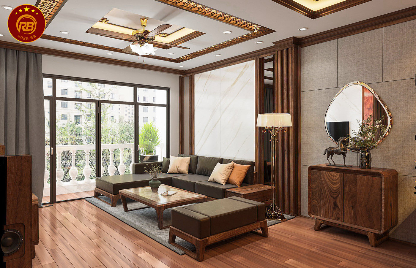 Thi công nội thất gỗ óc chó tại đắk nông đẹp hiện đại 2