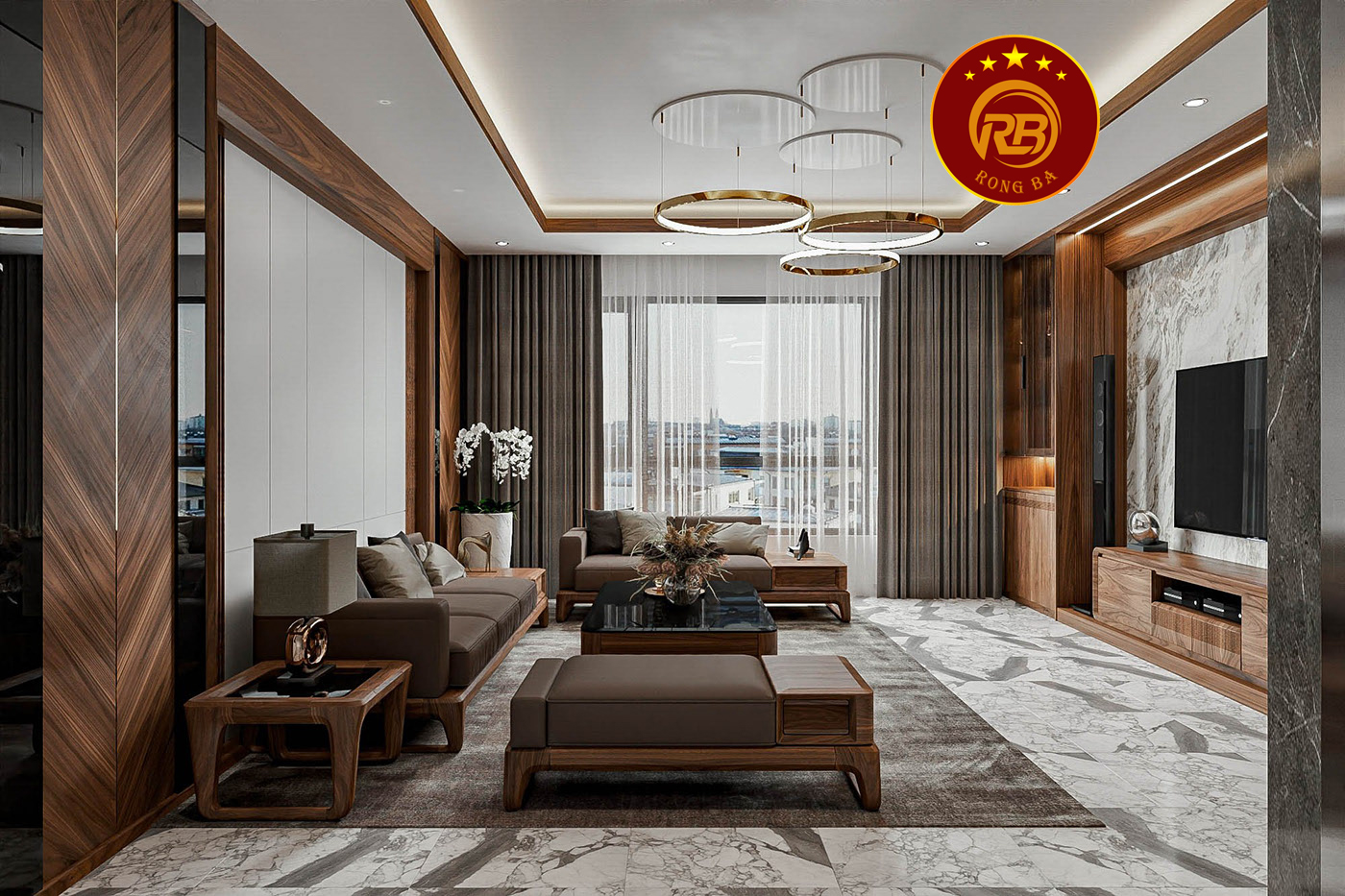 Thi công nội thất gỗ óc chó tại điện biên uy tín 1