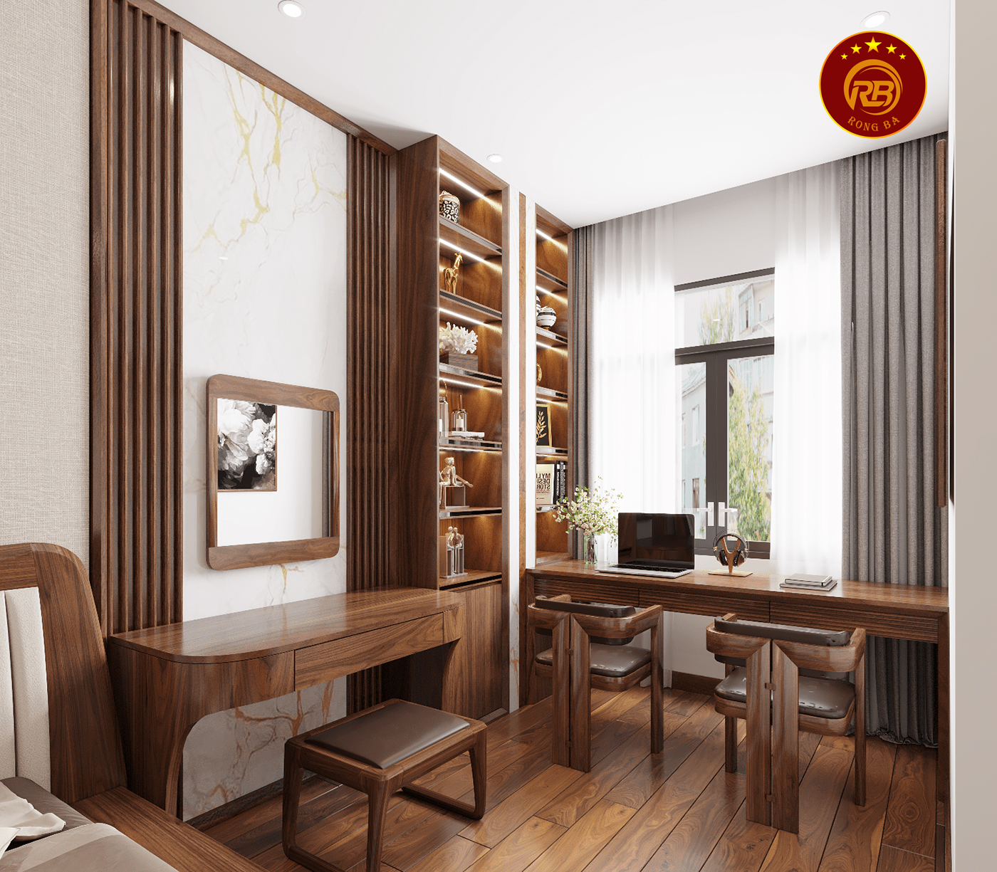Thi công nội thất gỗ óc chó tại đồng tháp uy tín 5