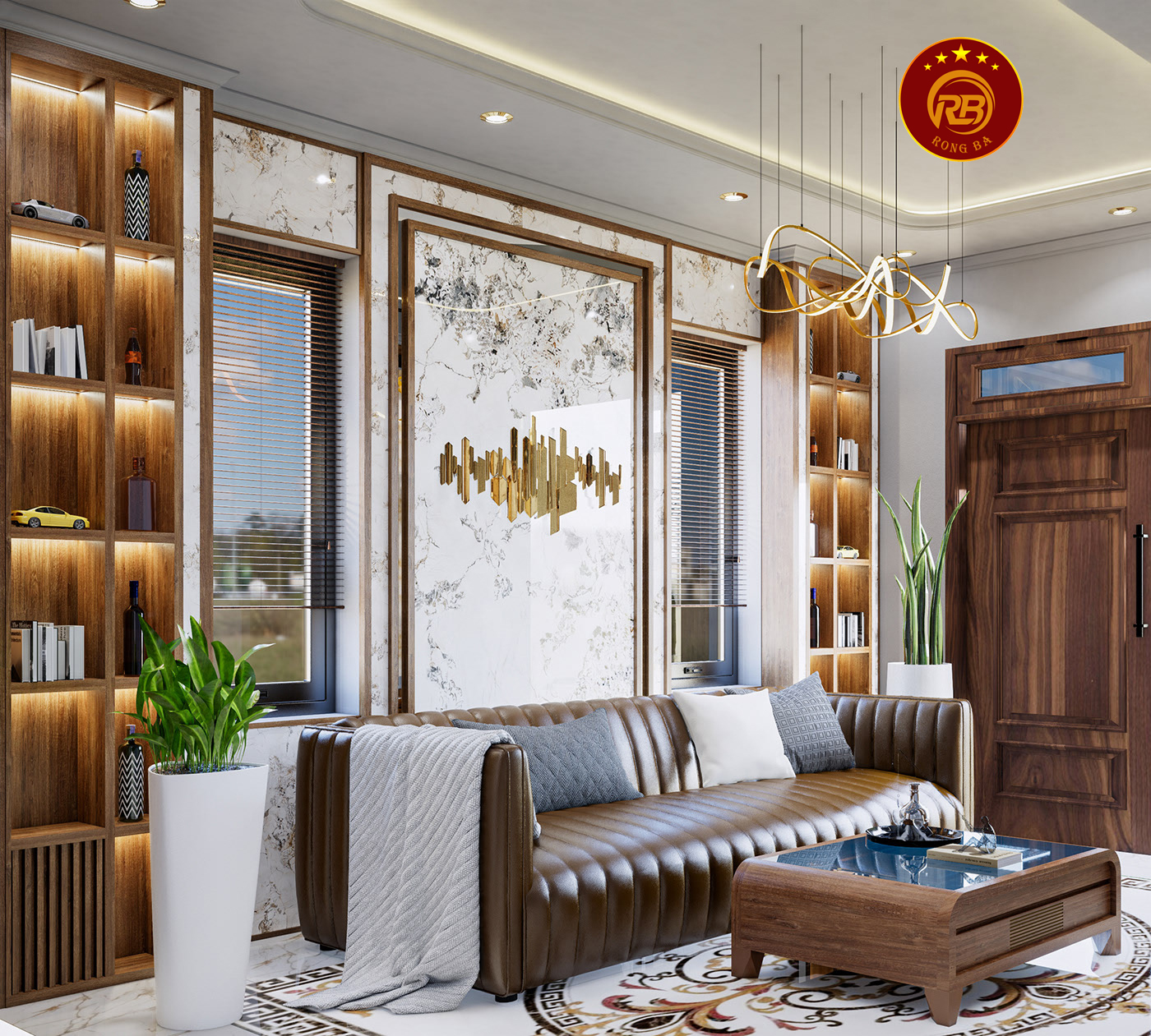 Thi công nội thất gỗ óc chó tại hải phòng cao cấp 6
