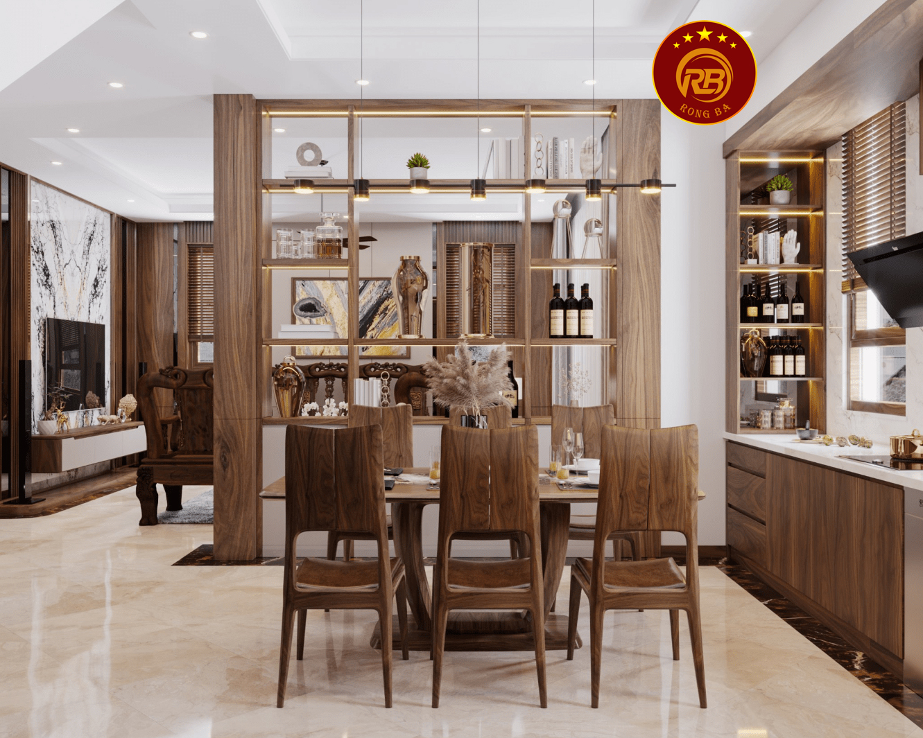 Thi công nội thất gỗ óc chó tại hậu giang uy tín 2