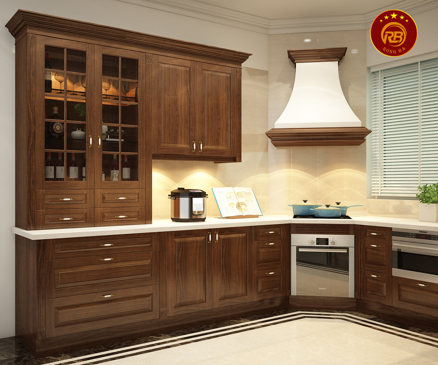 Thi công nội thất gỗ óc chó tại hòa bình cao cấp 5