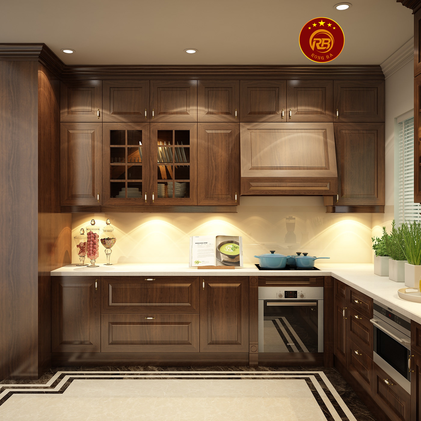 Thi công nội thất gỗ óc chó tại hòa bình cao cấp 7
