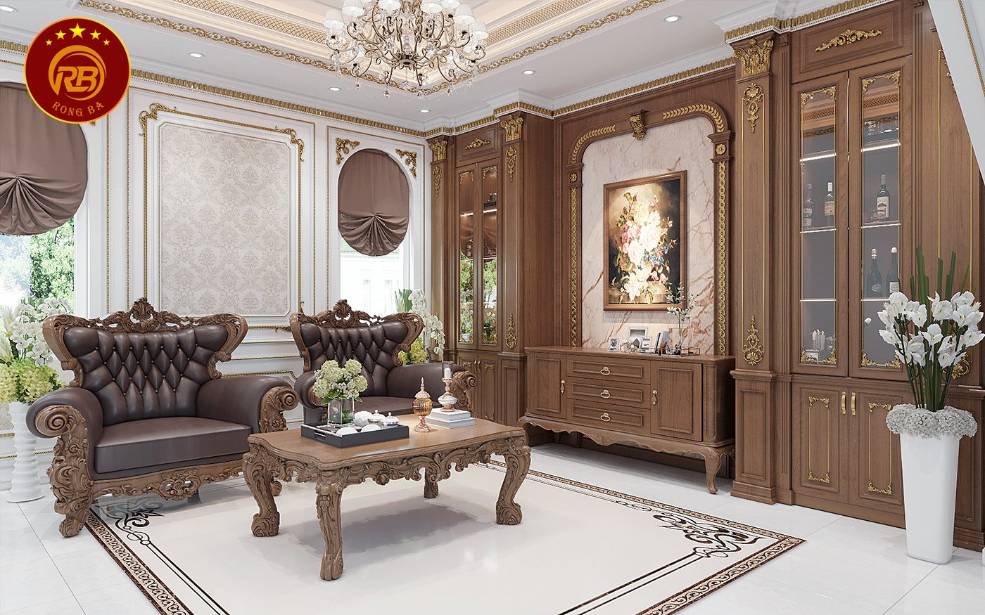 Thiết kế nội thất gỗ óc chó tại lạng sơn trọn gói 1