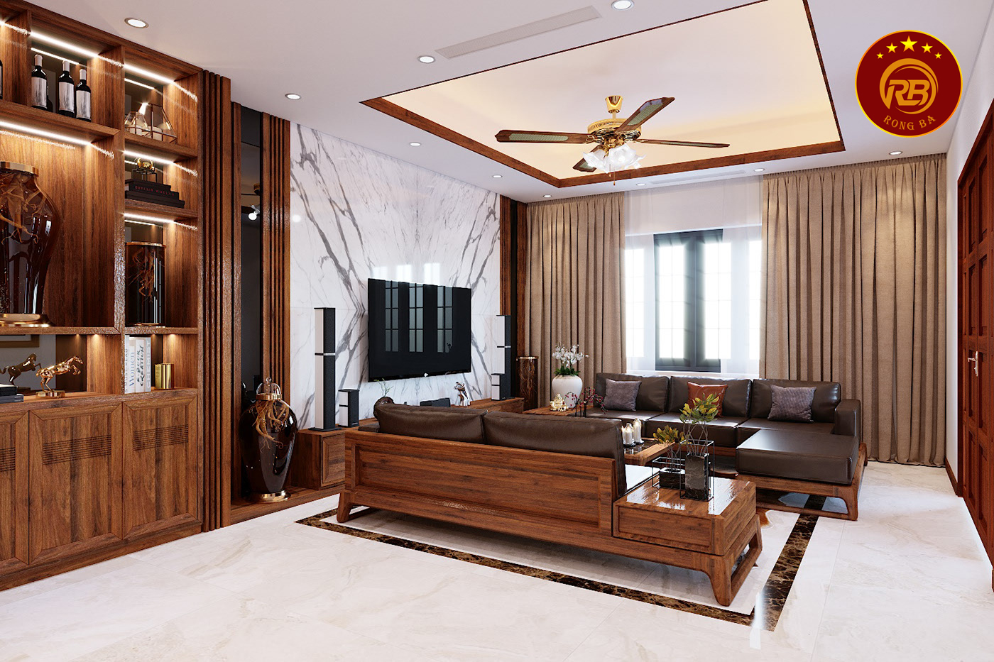 Thi công nội thất gỗ óc chó tại nghệ an cao cấp 2