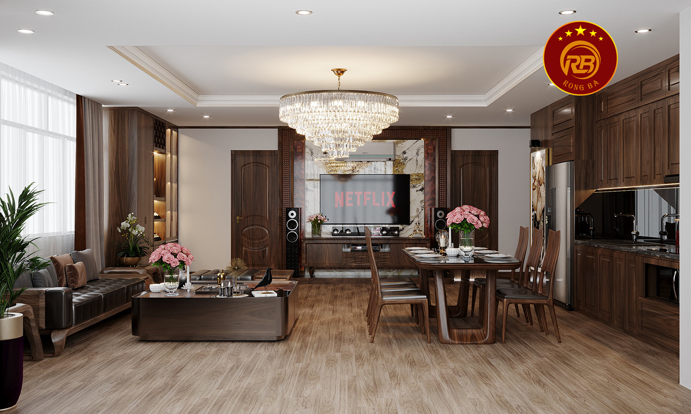 Thi công nội thất gỗ óc chó tại ninh bình uy tín