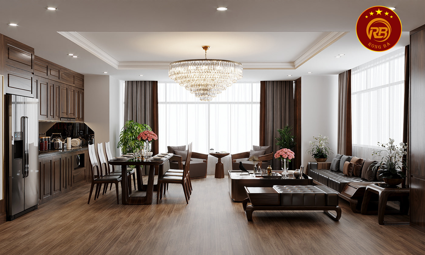 Thi công nội thất gỗ óc chó tại ninh bình uy tín 2