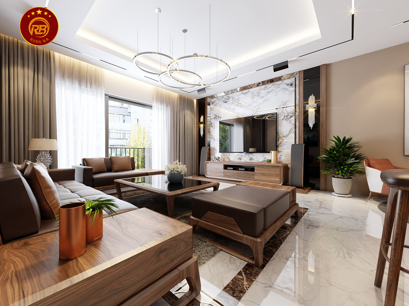 Sản xuất nội thất bằng gỗ óc chó cao cấp hiện đại 2