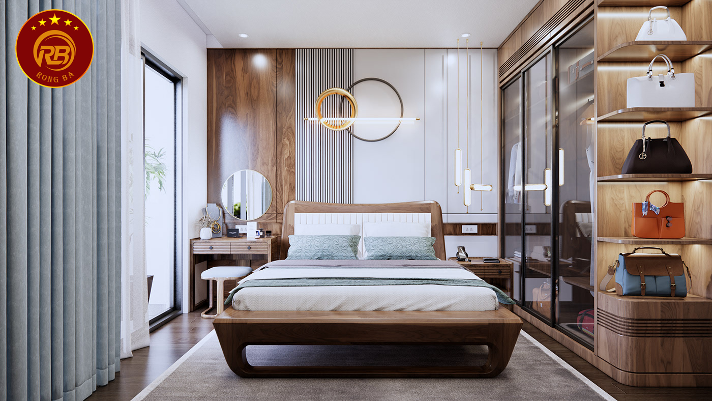 Sản xuất nội thất màu gỗ óc chó từ gỗ tự nhiên 4
