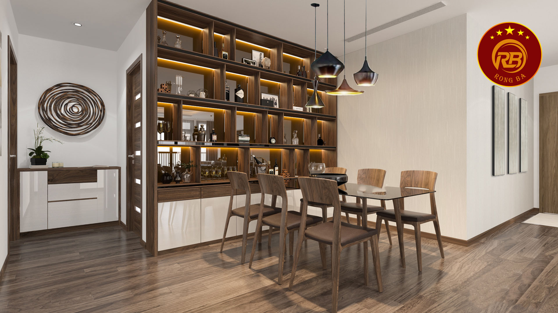 bàn ăn gỗ óc chó 6 ghế