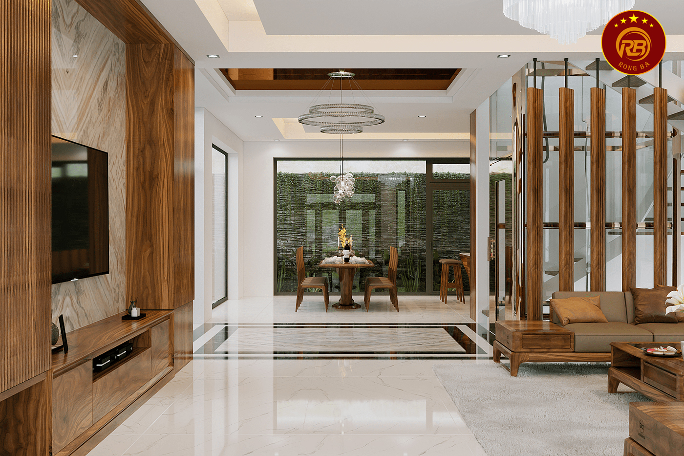 Sản xuất kệ tivi gỗ óc chó tại bình định đẹp bền bỉ 1