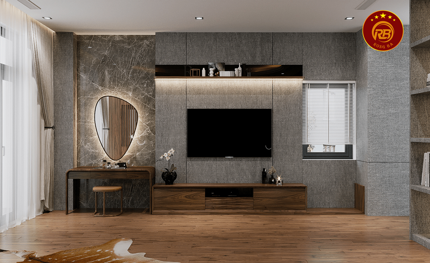 Sản xuất kệ tivi gỗ óc chó tại bình định đẹp bền bỉ 2