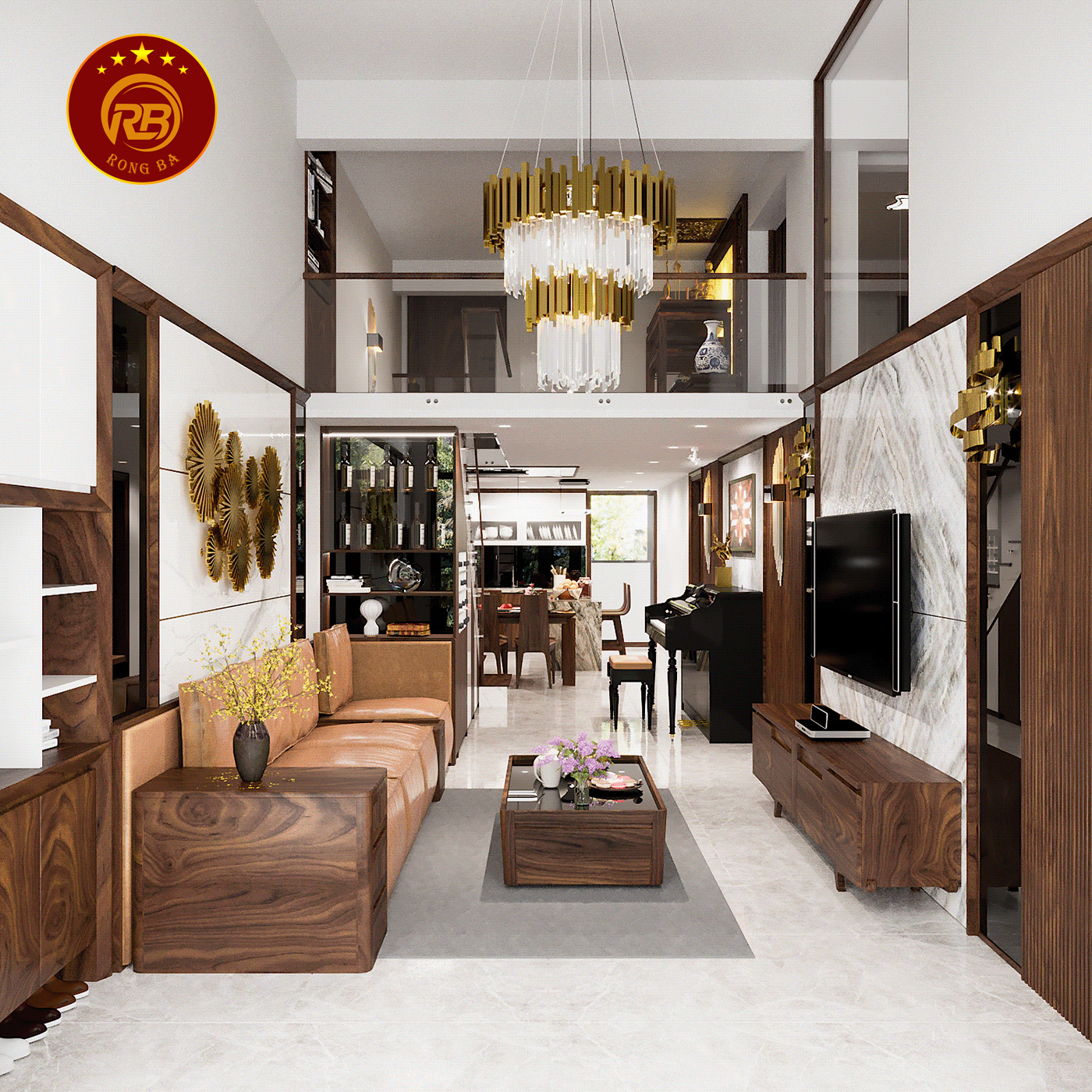 Sản xuất kệ tivi gỗ óc chó tại bình định đẹp bền bỉ 5