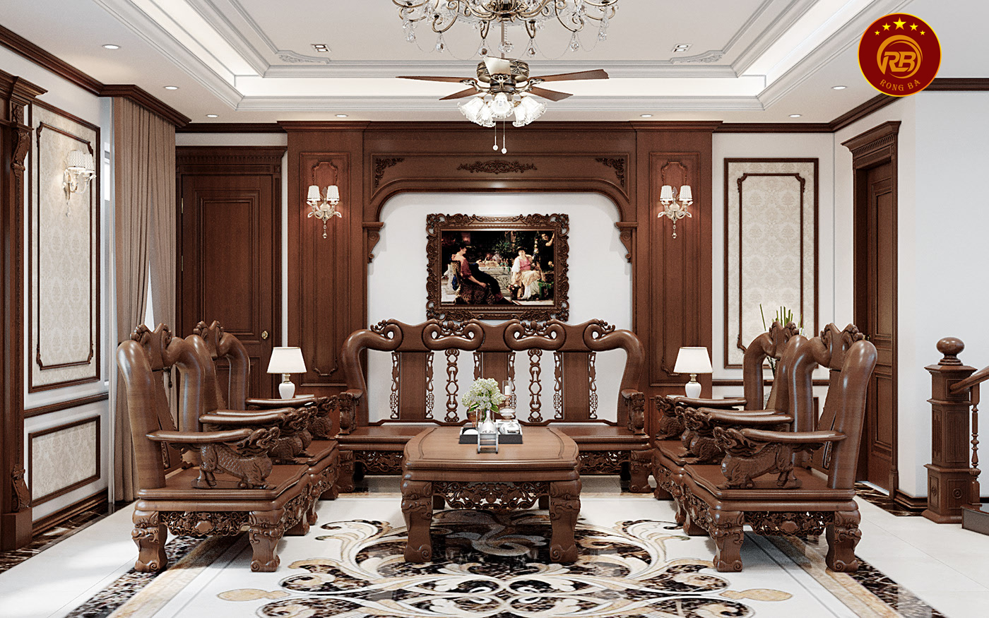 Thi công nội thất gỗ óc chó tại thái nguyên uy tín 2