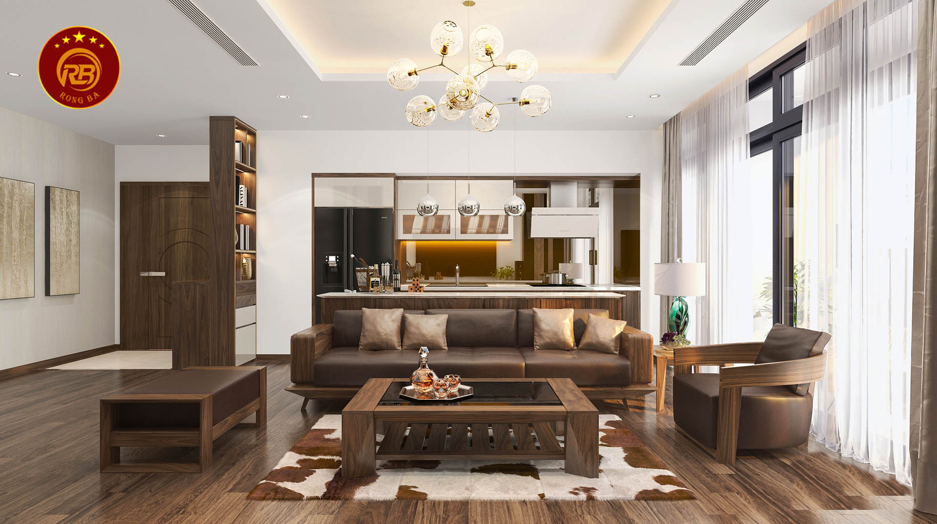 thi công nội thất gỗ óc chó tại hà nội