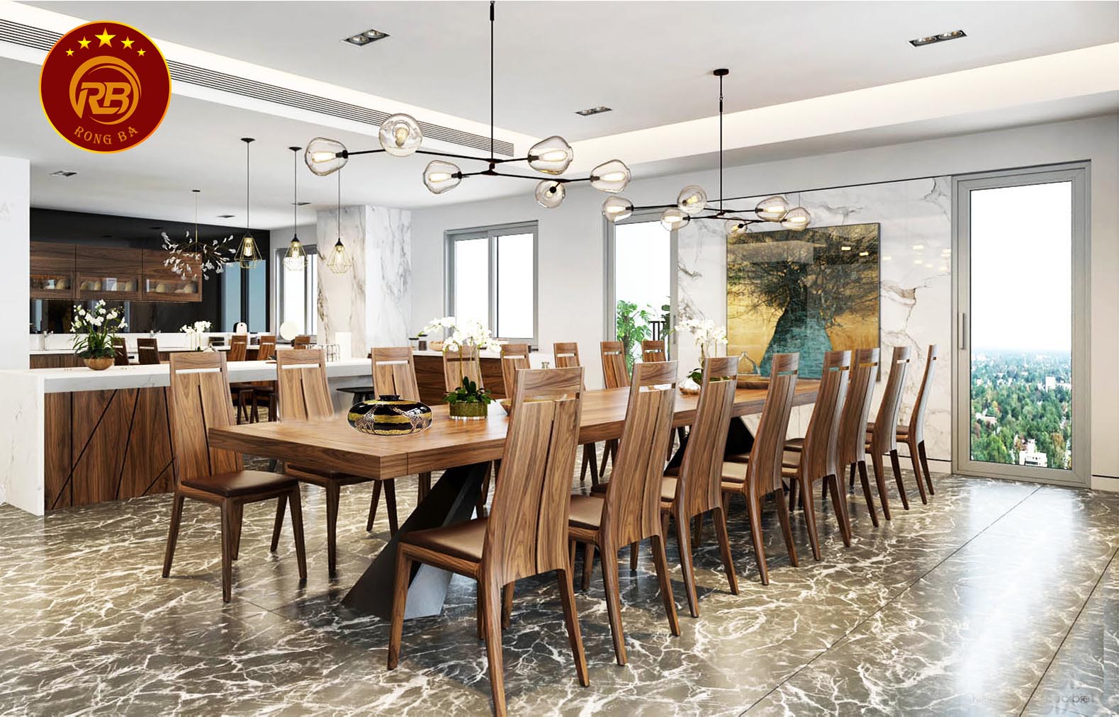 thiết kế nội thất gỗ óc chó tại bạc liêu