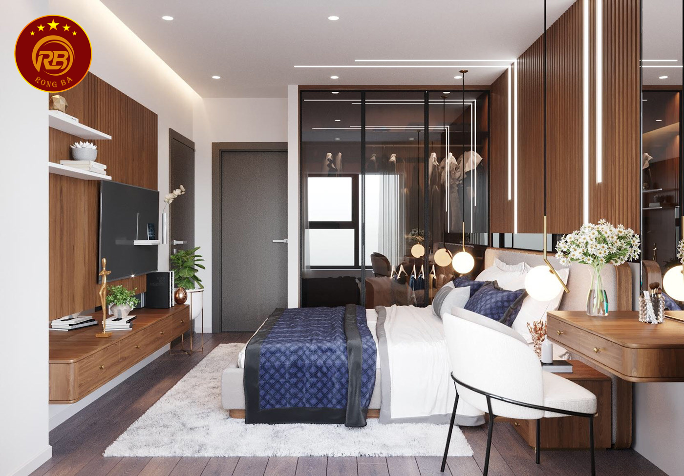 Thiết kế giường ngủ gỗ óc chó tại hà nam thi công giá xưởng 1