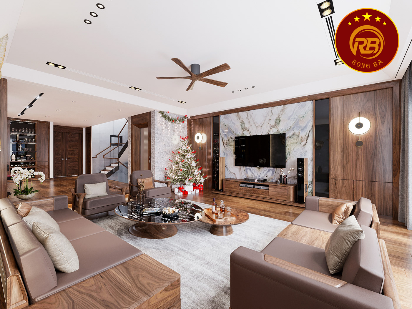 Dịch vụ thiết kế nội thất gỗ óc chó tại hòa bình uy tín 1