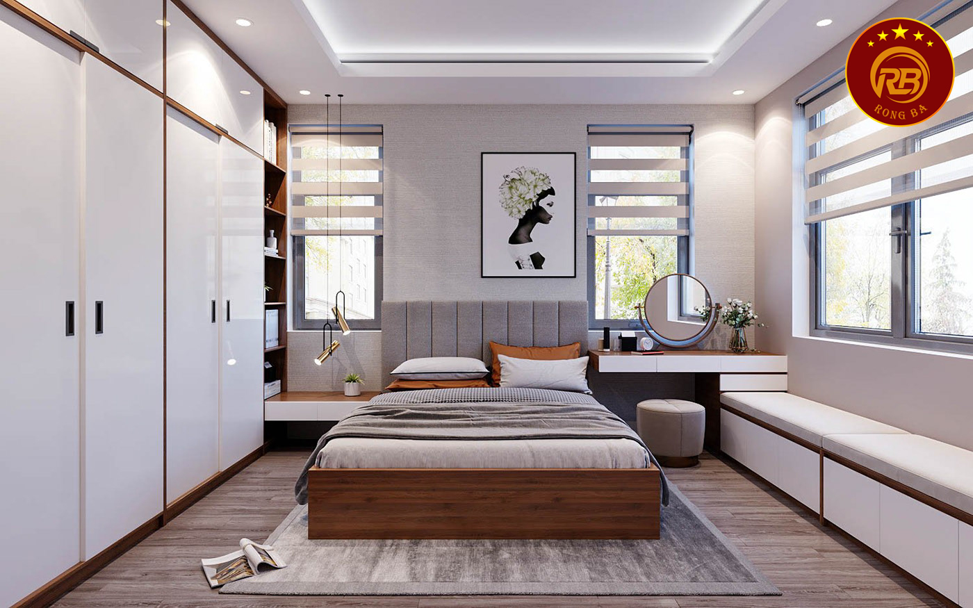Dịch vụ thiết kế nội thất gỗ óc chó tại hưng yên uy tín 13