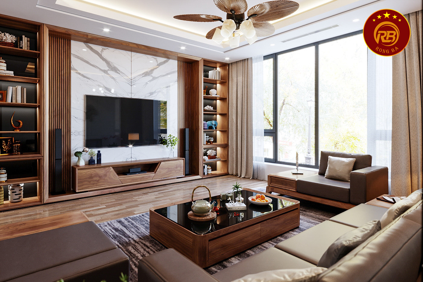 Dịch vụ thiết kế nội thất gỗ óc chó tại kon tum sang trọng 1