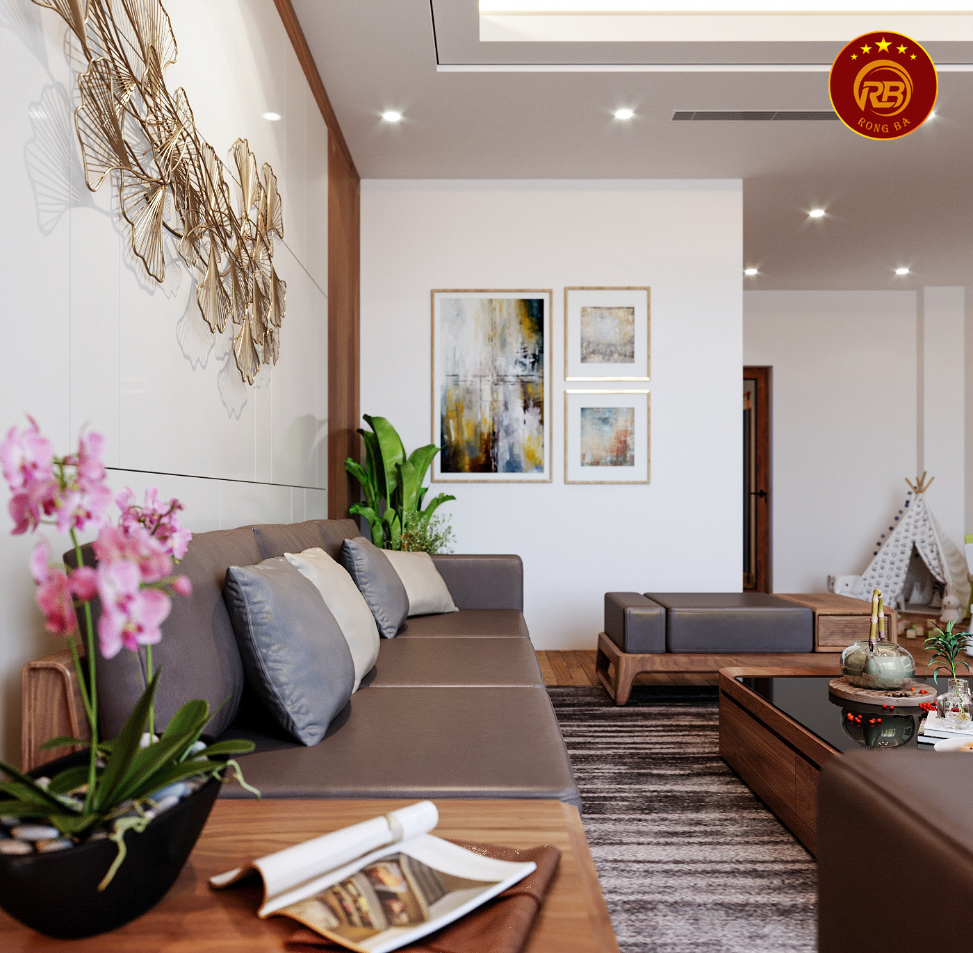 Dịch vụ thiết kế nội thất gỗ óc chó tại kon tum sang trọng 3