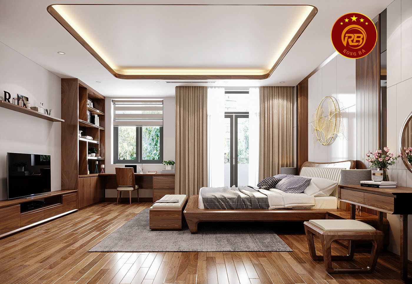 Dịch vụ thiết kế nội thất gỗ óc chó tại kon tum sang trọng 7
