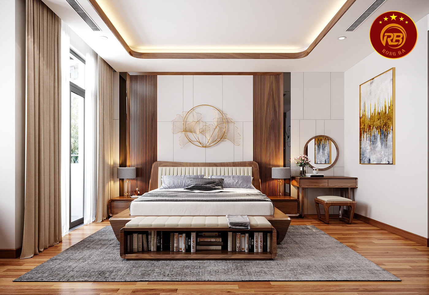 Dịch vụ thiết kế nội thất gỗ óc chó tại kon tum sang trọng 8