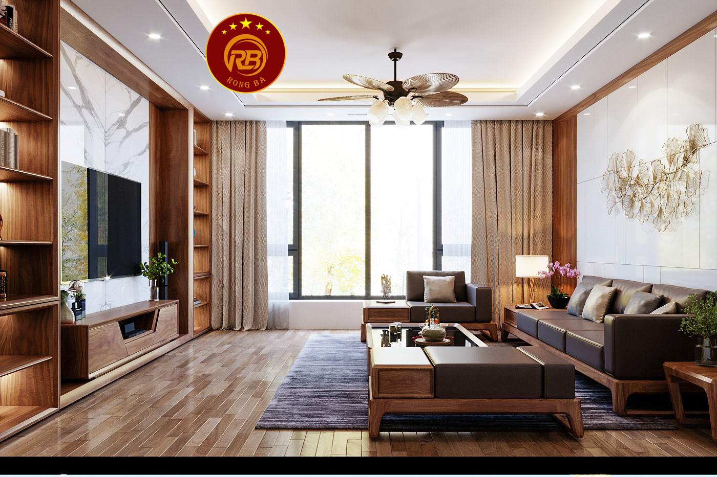 Dịch vụ thiết kế nội thất gỗ óc chó tại kon tum sang trọng