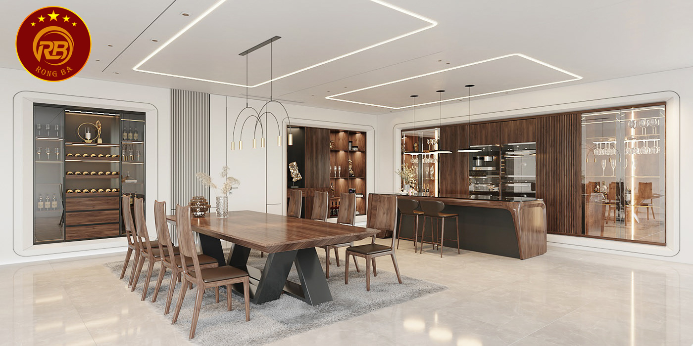 thiết kế nội thất gỗ óc chó tại nghệ an