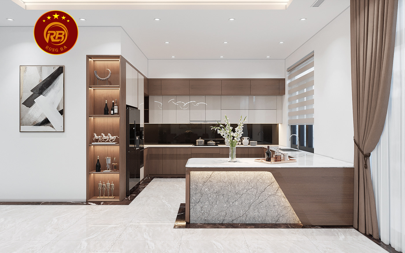 Dịch vụ thiết kế nội thất gỗ óc chó tại ninh bình 4