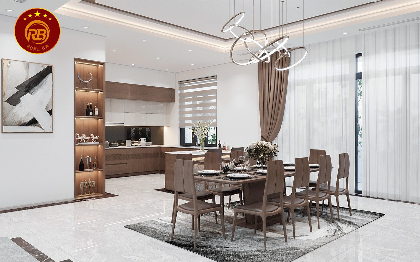 Dịch vụ thiết kế nội thất gỗ óc chó tại ninh bình 6