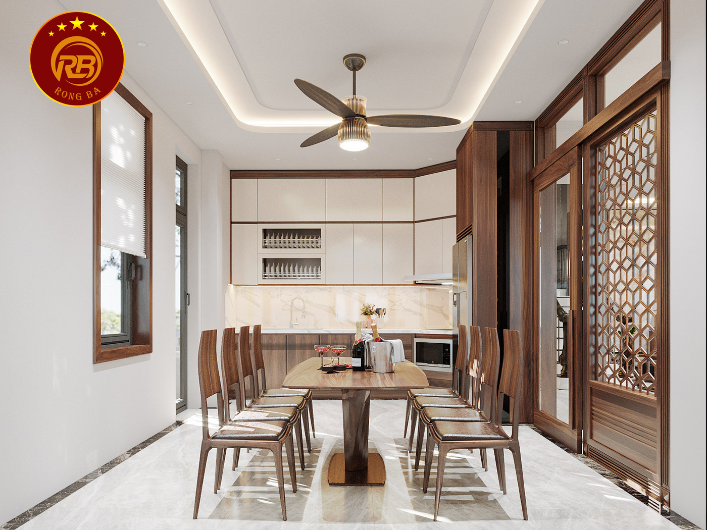 thiết kế nội thất gỗ óc chó tại phú thọ 6