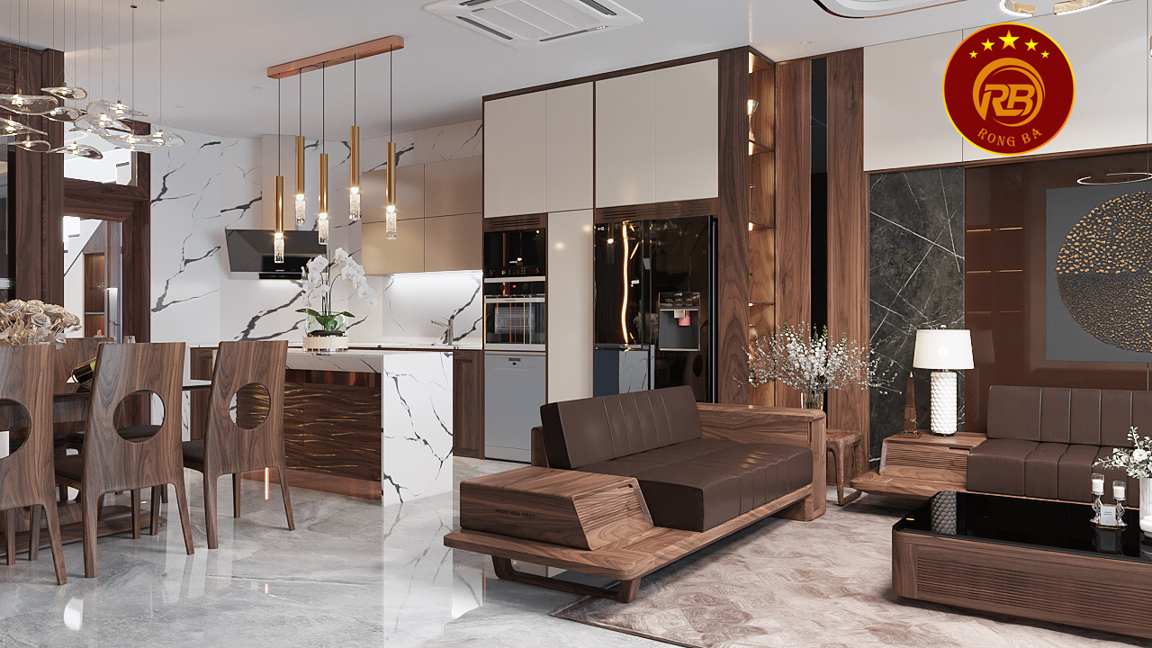 thiết kế nội thất gỗ óc chó tại quảng bình 1