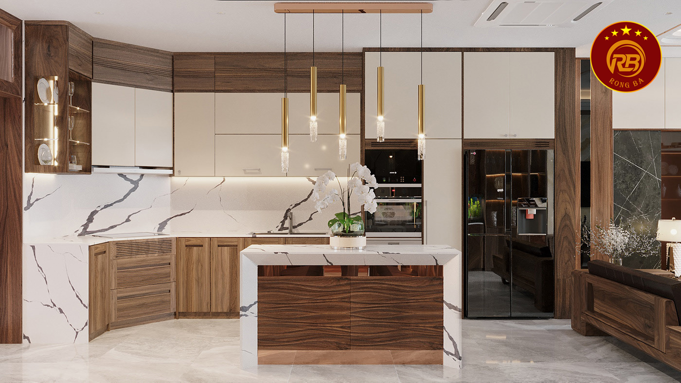 thiết kế nội thất gỗ óc chó tại quảng bình 2