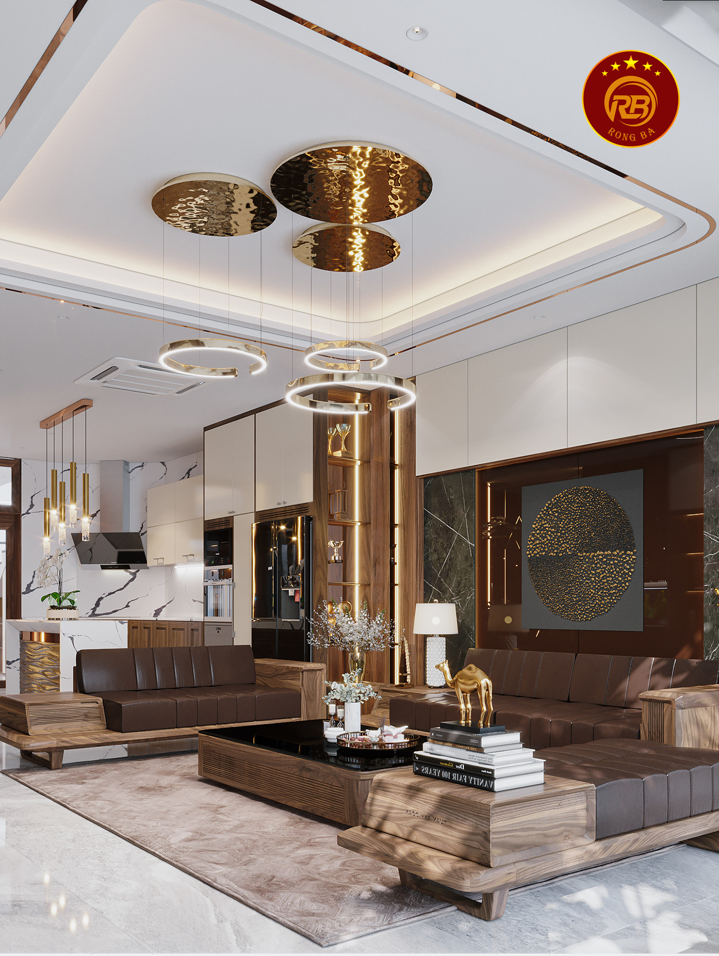 thiết kế nội thất gỗ óc chó tại quảng bình 4
