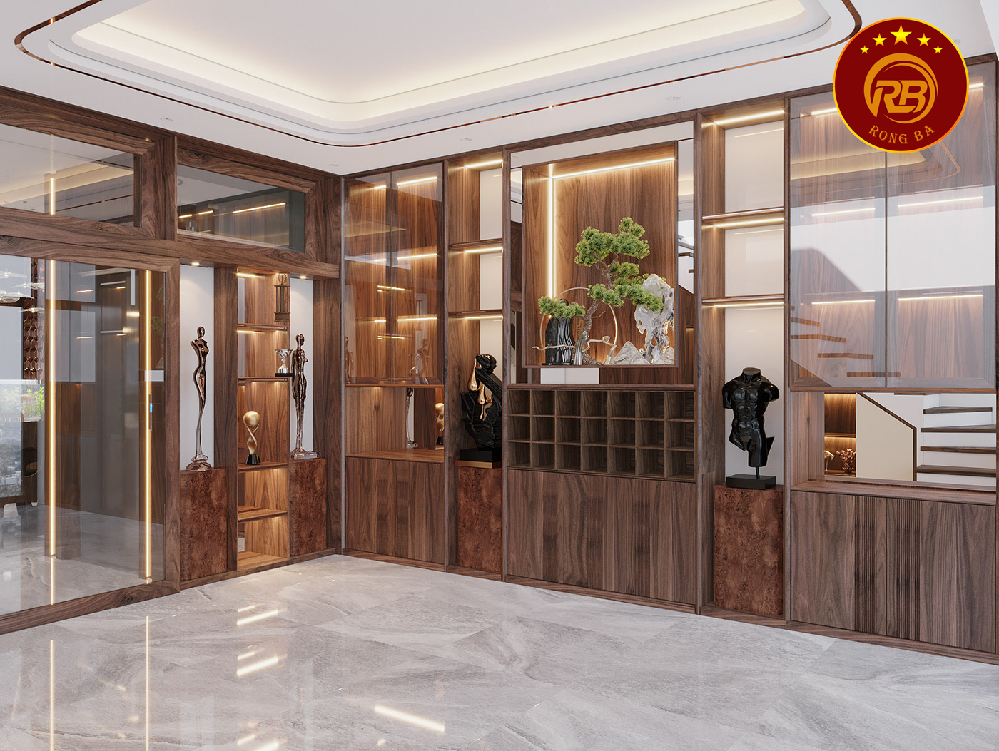 thiết kế nội thất gỗ óc chó tại quảng bình 8