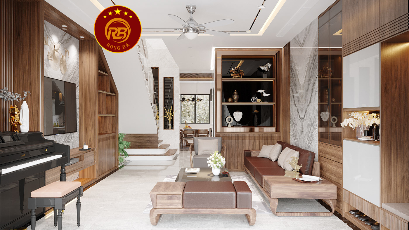 thiết kế nội thất gỗ óc chó tại quảng ngãi 1