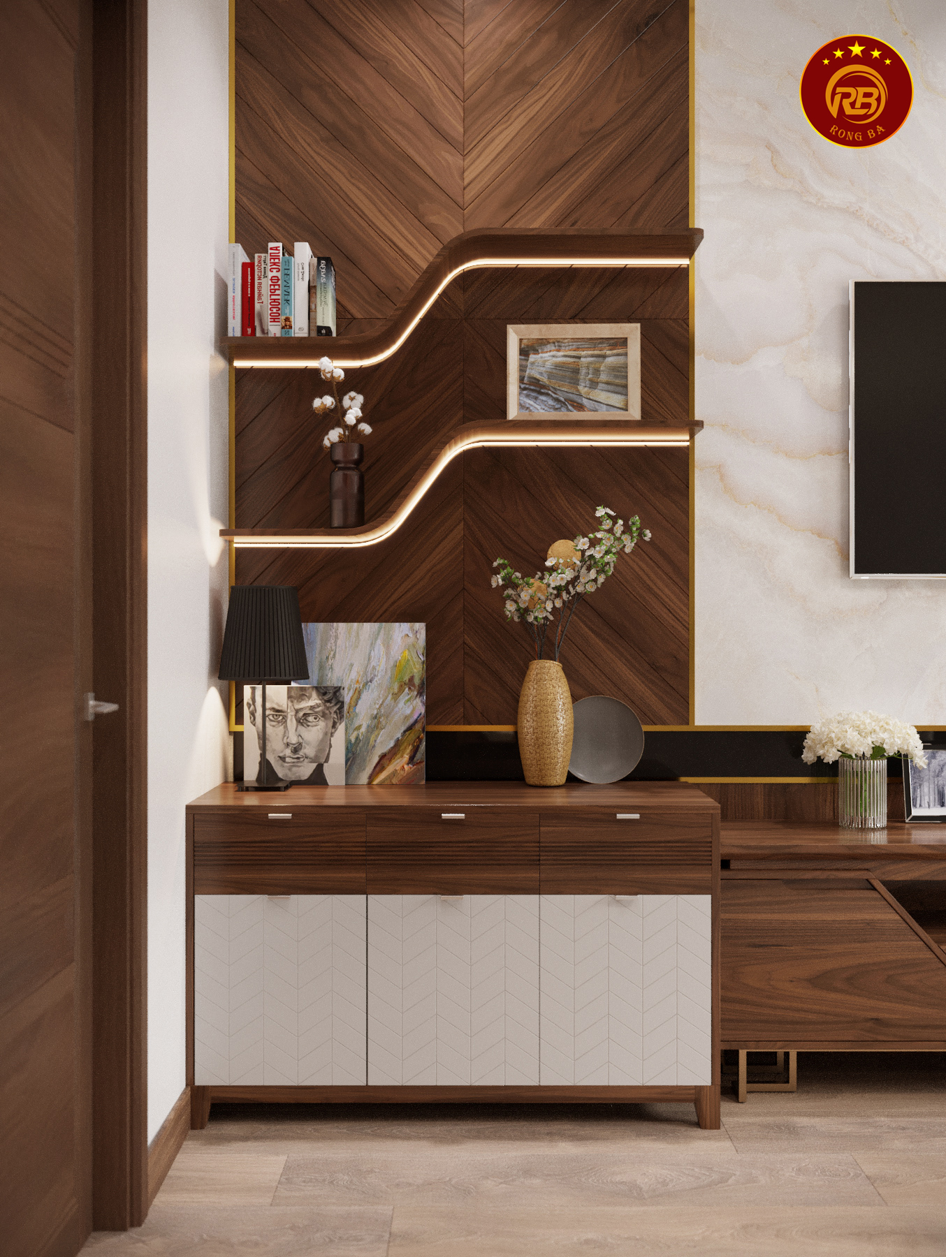 thiết kế nội thất gỗ óc chó tại quảng ngãi 11