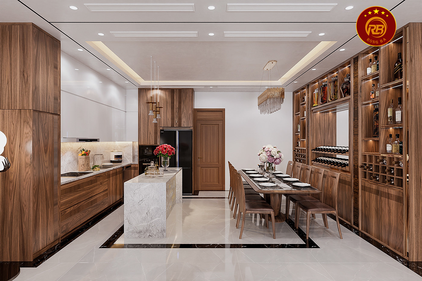 thiết kế nội thất gỗ óc chó tại quảng trị 5