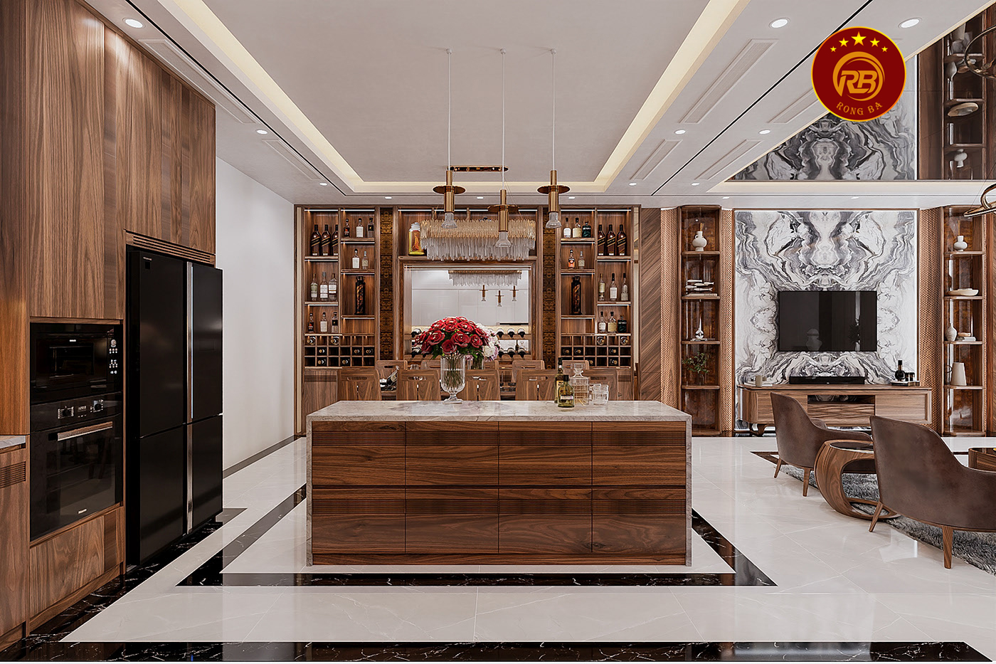 thiết kế nội thất gỗ óc chó tại quảng trị 8