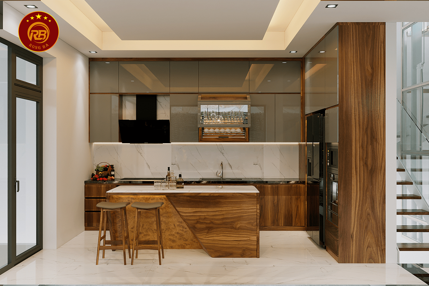 thiết kế nội thất gỗ óc chó tại sóc trăng 3