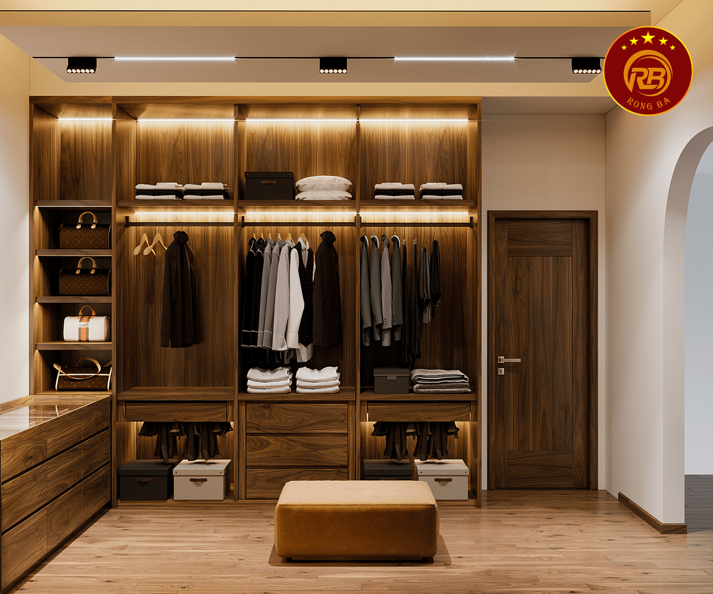 thiết kế nội thất gỗ óc chó tại sóc trăng 9