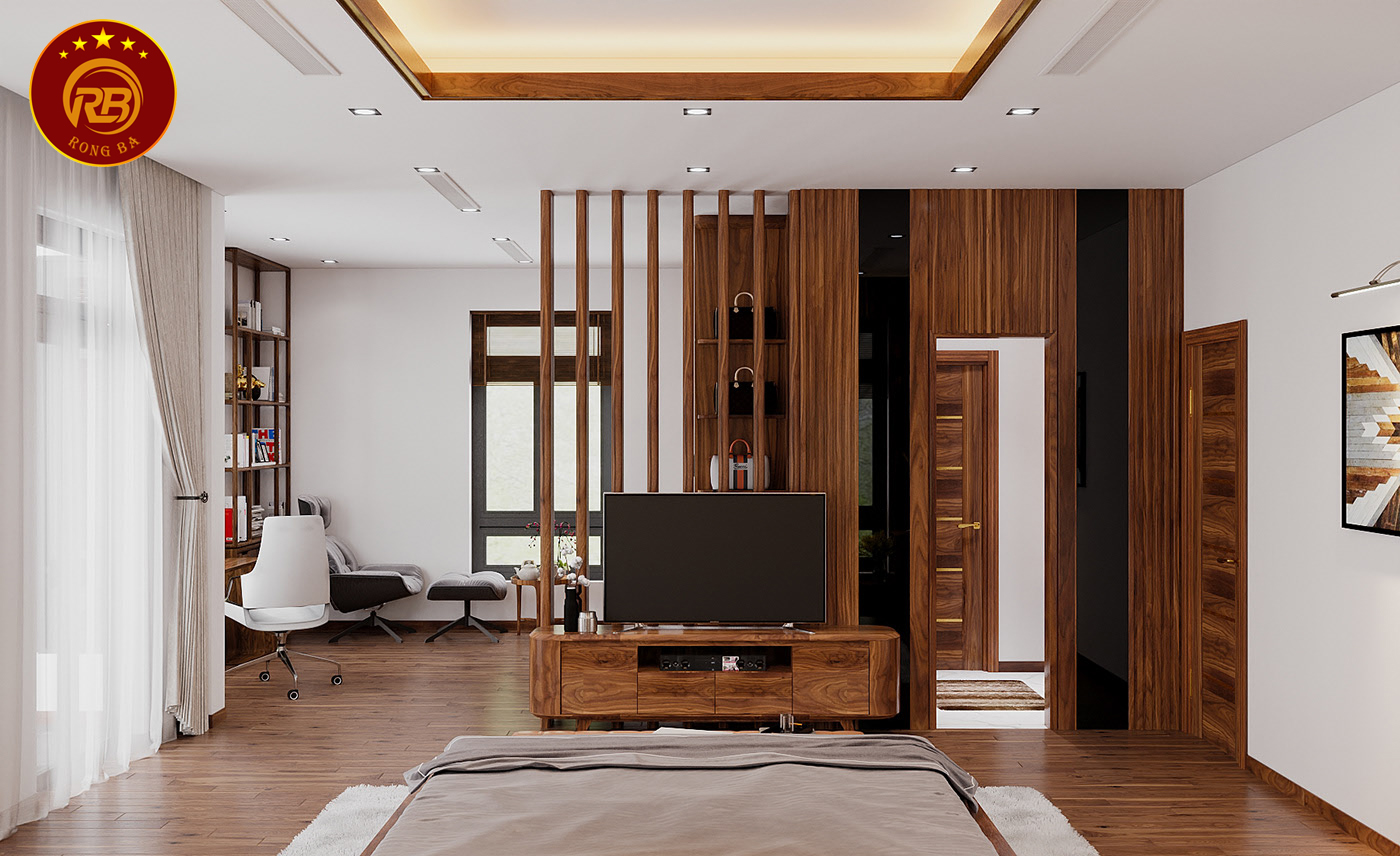 thiết kế nội thất gỗ óc chó tại sơn 10