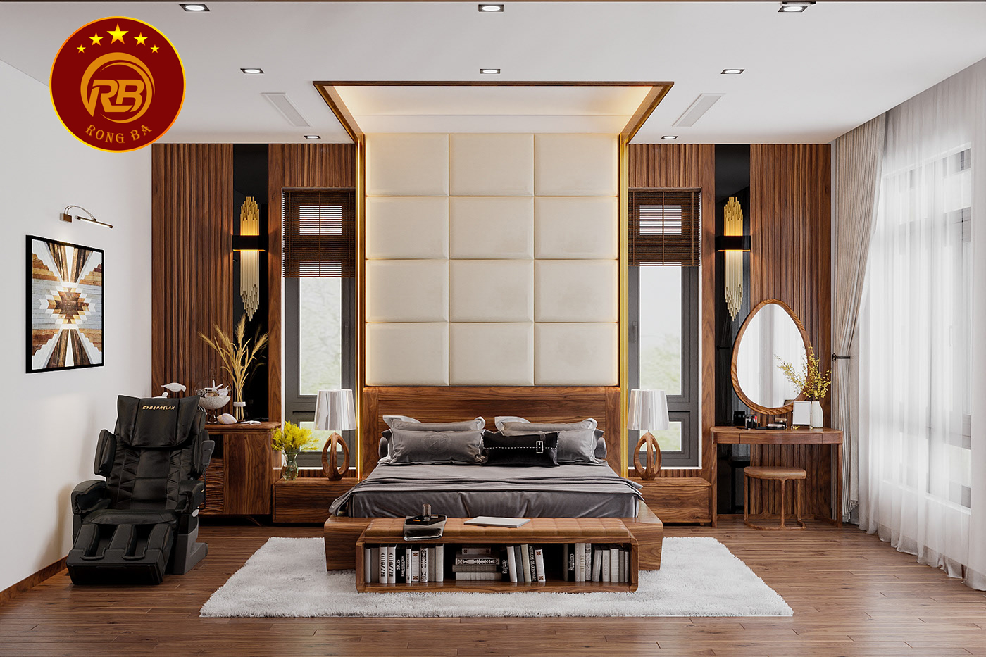 thiết kế nội thất gỗ óc chó tại sơn 11