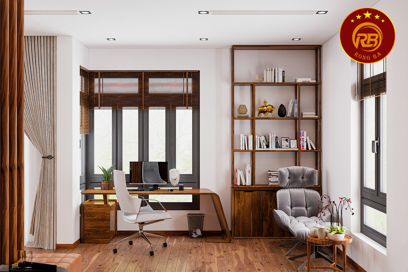 thiết kế nội thất gỗ óc chó tại sơn 15