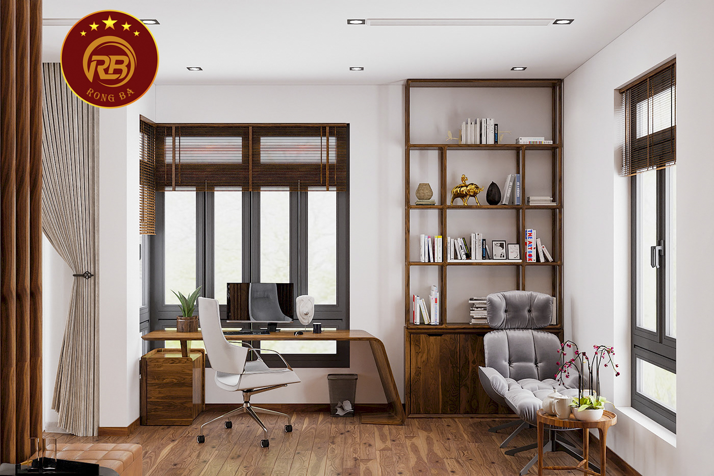 thiết kế nội thất gỗ óc chó tại sơn 16