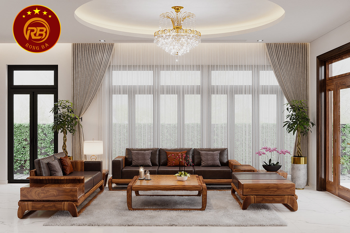 thiết kế nội thất gỗ óc chó tại sơn 2