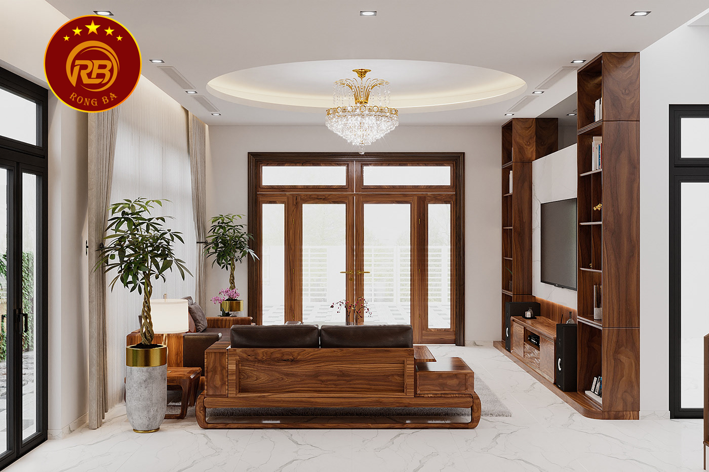 thiết kế nội thất gỗ óc chó tại sơn 3